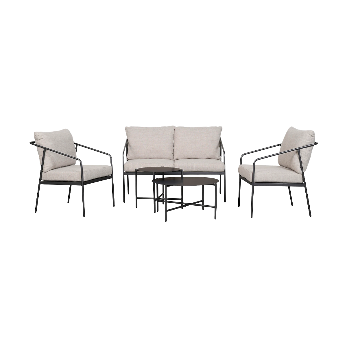 Tuin loungeset Nikki 5 delig - met zitkussens Grijs