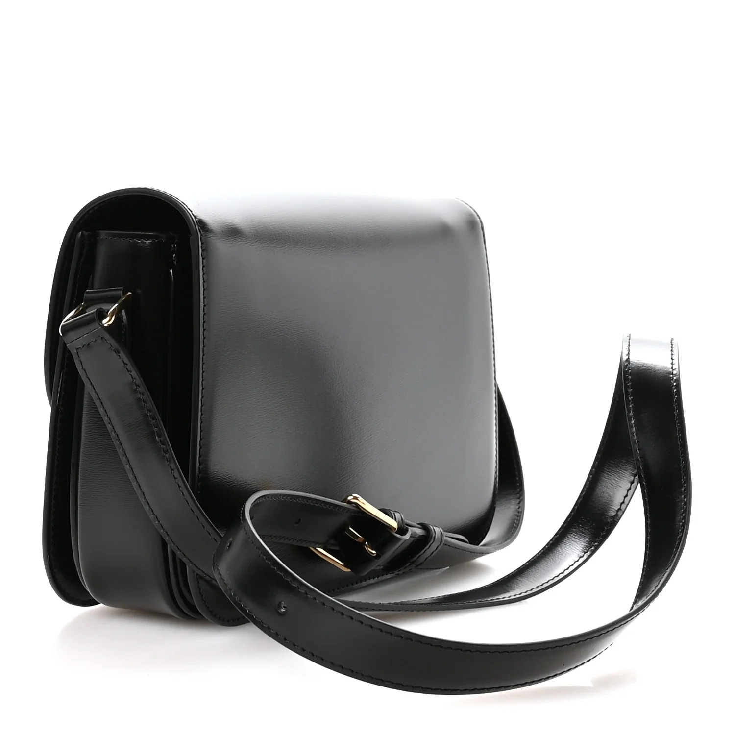 Shiny Calfskin Medium Triomphe Black - Top Club