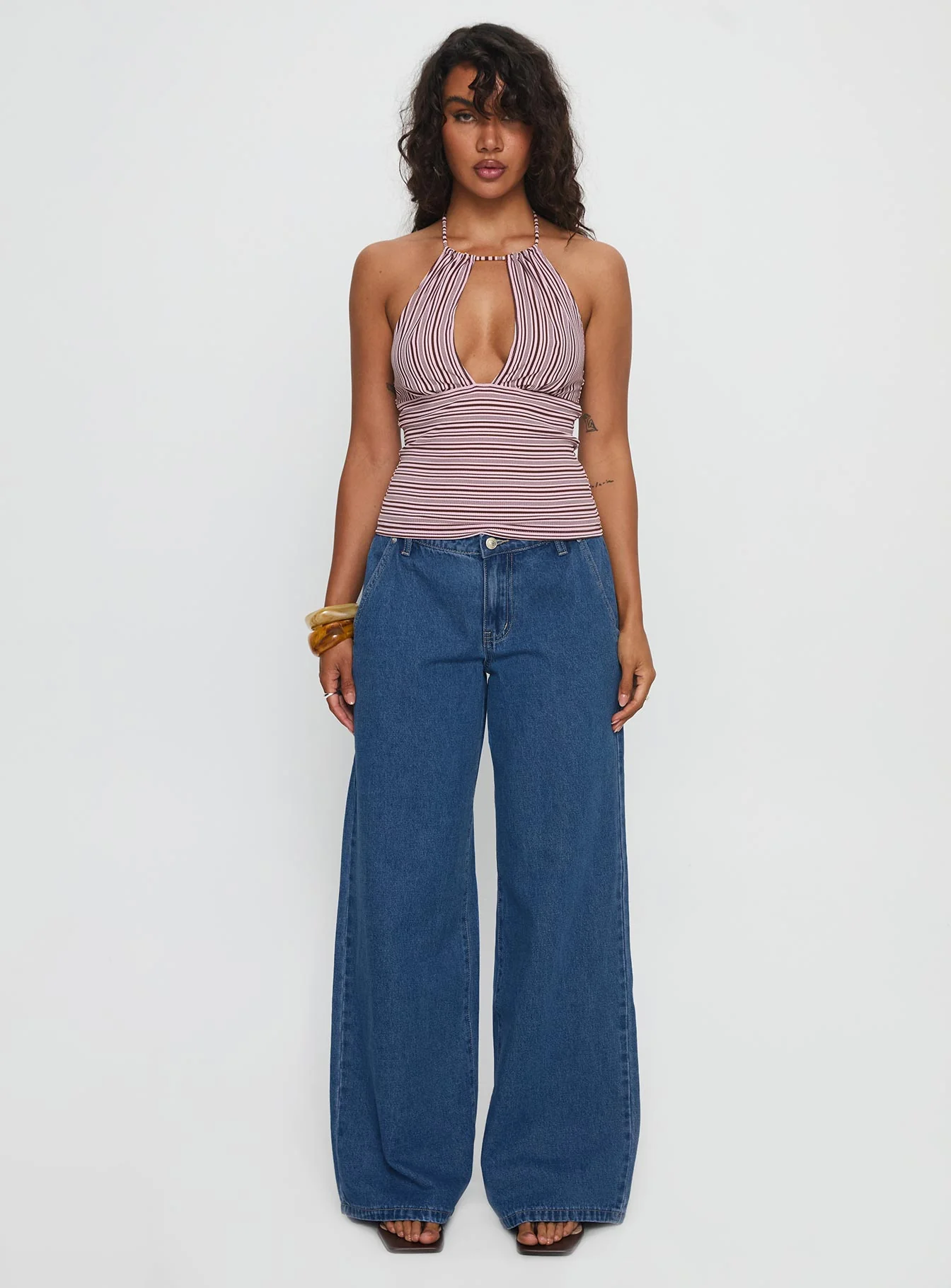 Polaris Mid Rise Straight Leg Jeans Mid Blue