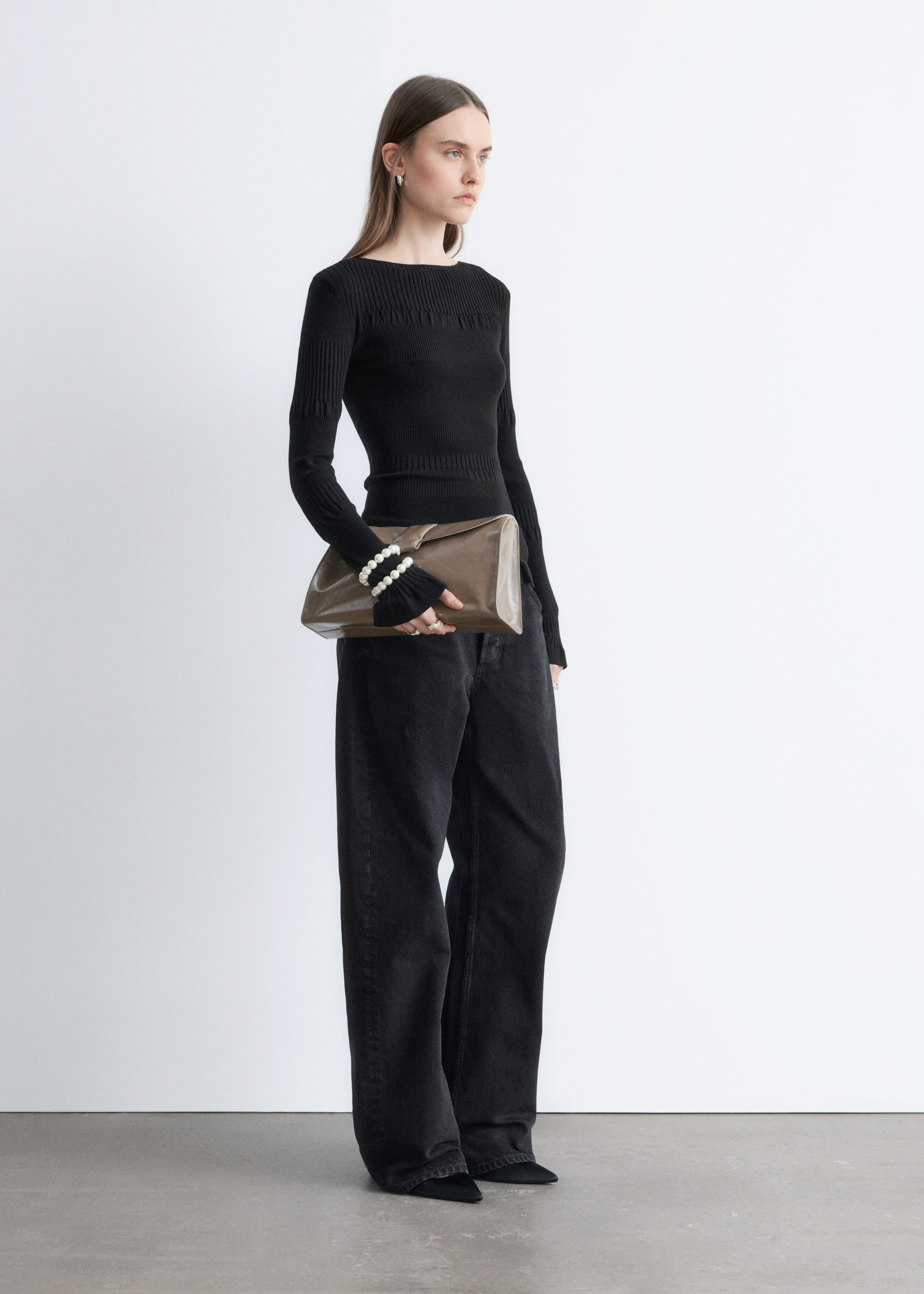 & Other Stories LONG-SLEEVE RIBBED TOP