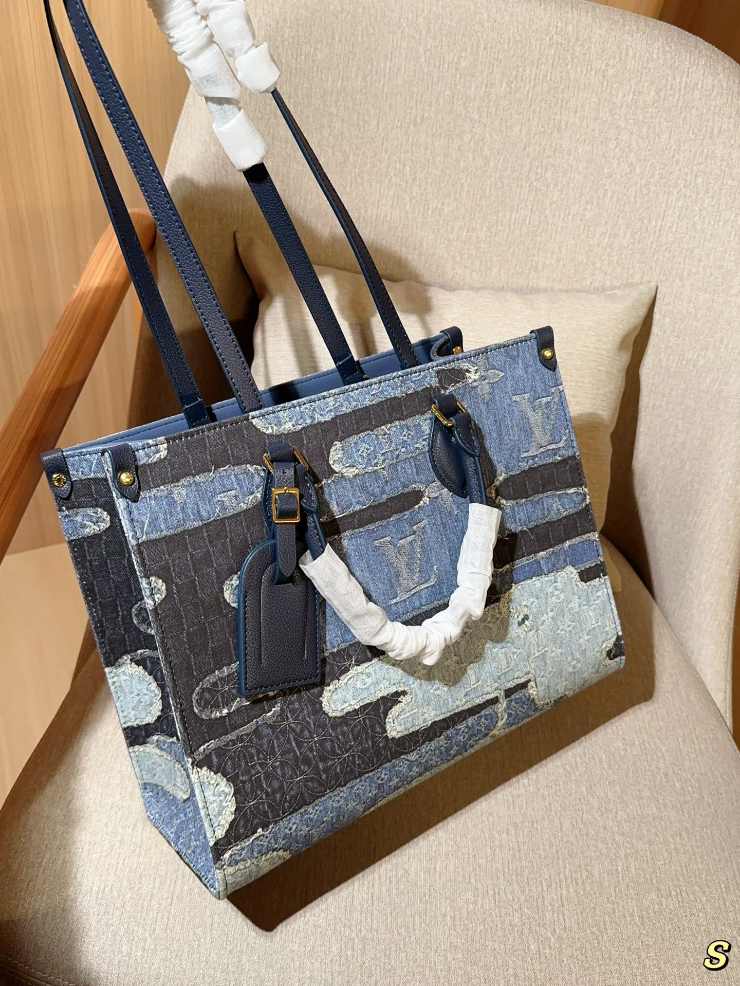 Louis new arrival denim onthego tote bag size:35 cm - Top Club