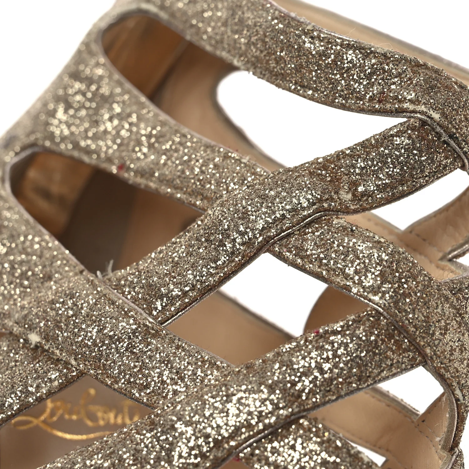 Glitter Mini Specchio Balota Platform Sandals 37.5 Gold - Top Club