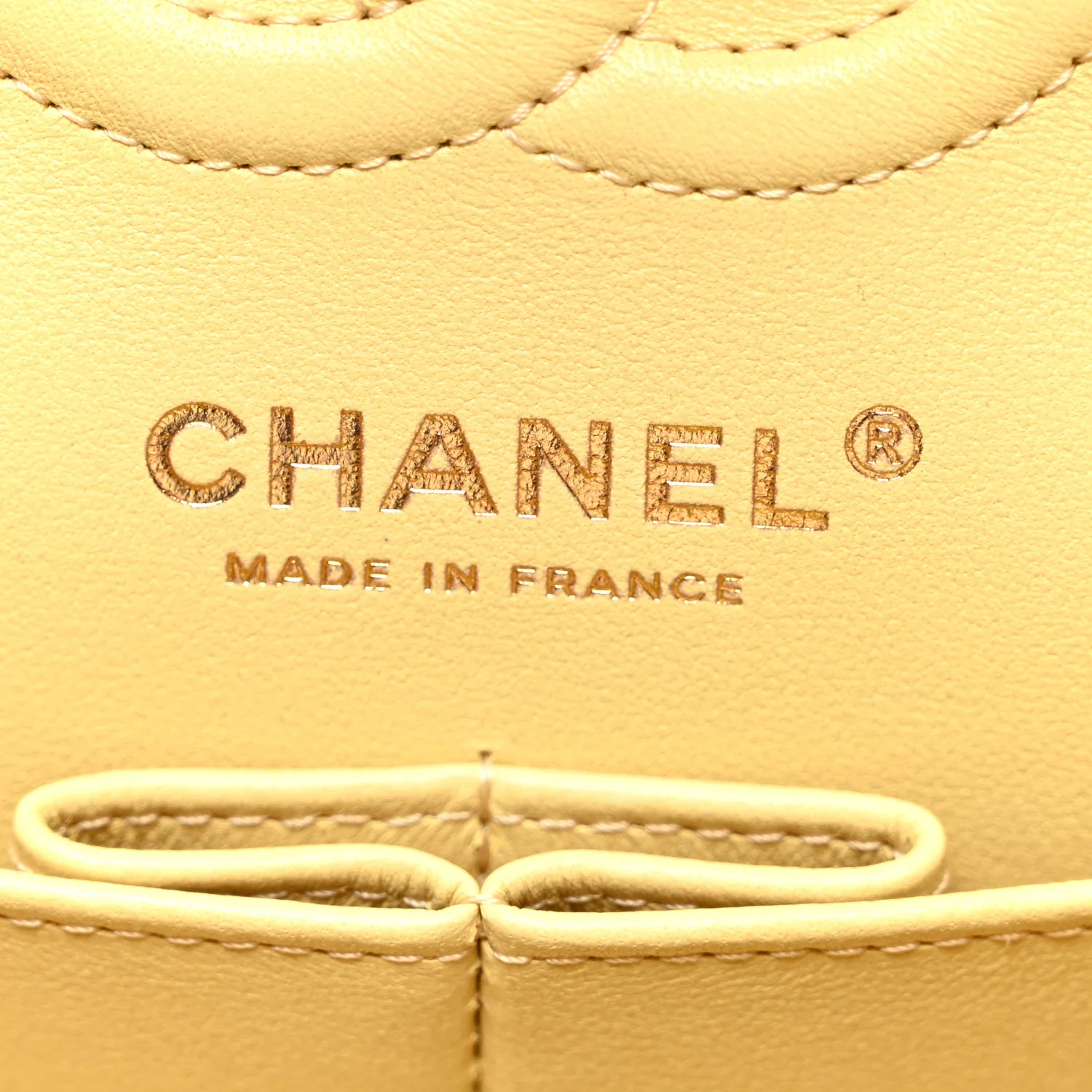 Caviar Quilted Small Double Flap Light Yellow - Top Club