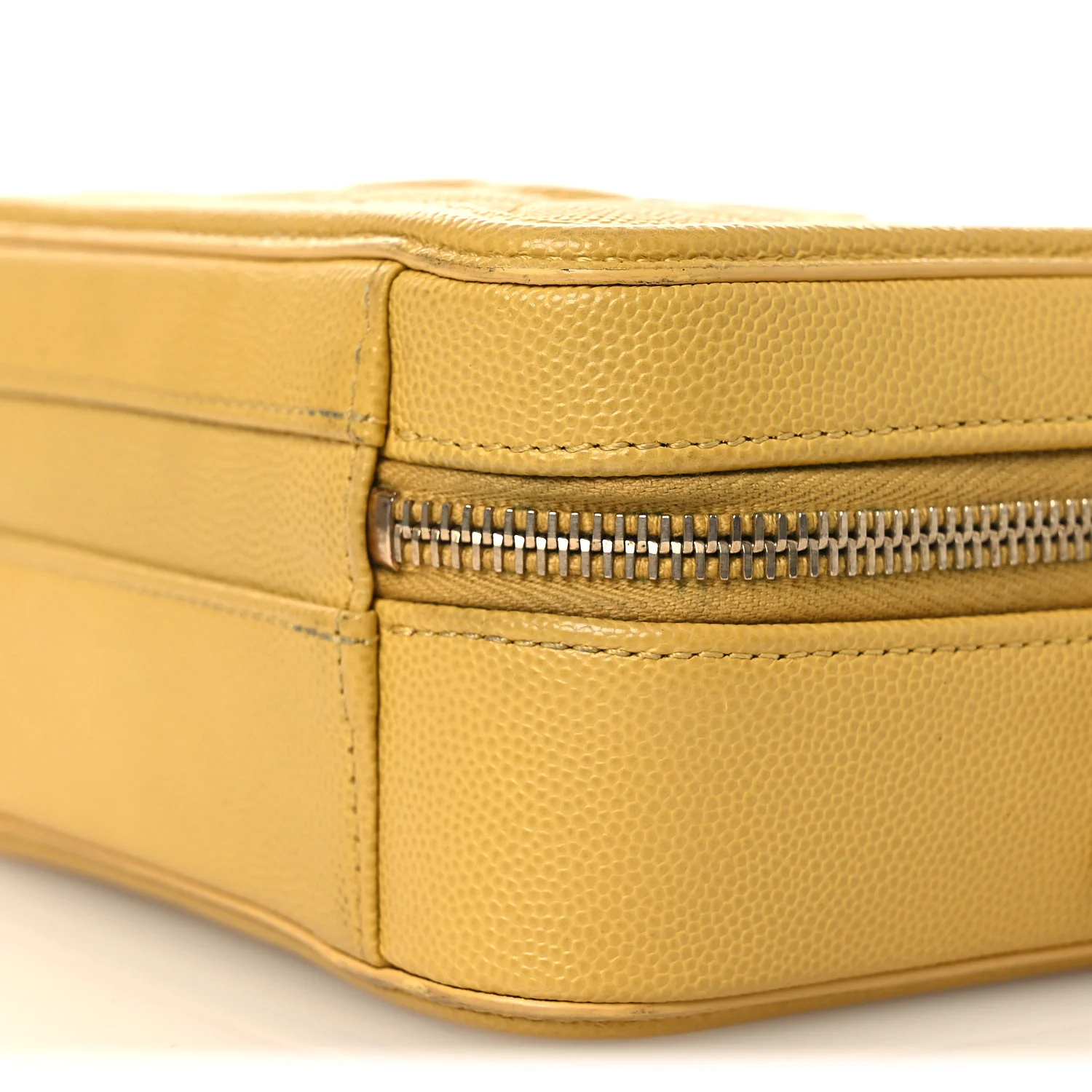 Caviar Quilted Small CC Filigree Vanity Case Yellow - Top Club
