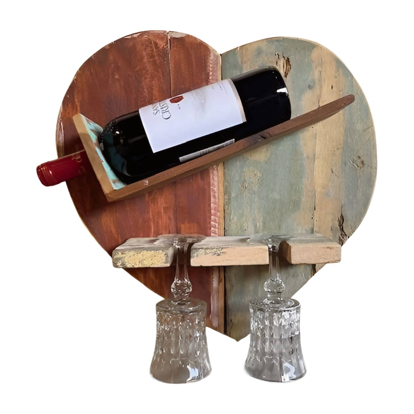 Flessen kistje Hart bottle wallhanger (80368)