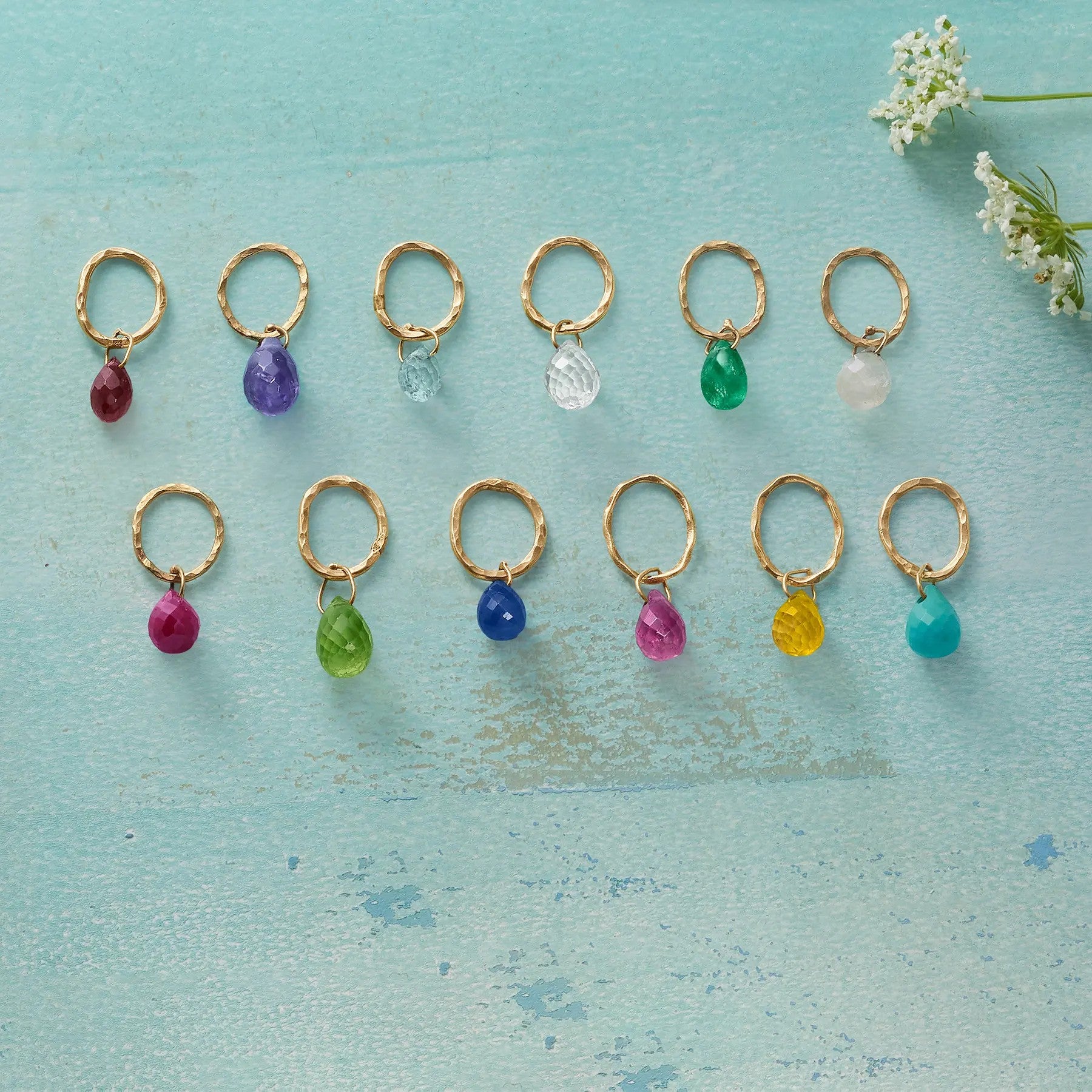 Faceted Birthstone Charms, Gold - Sundance Living
