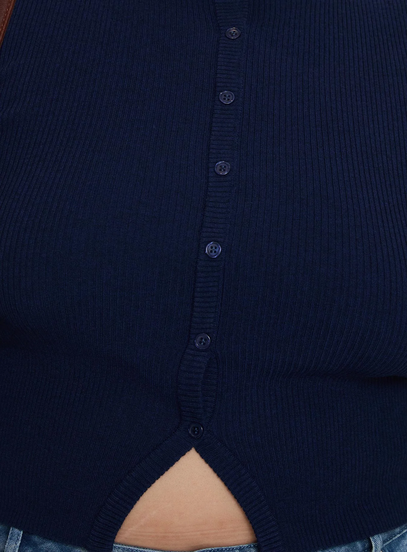 Suzu Sleeveless Knit Top Navy Curve