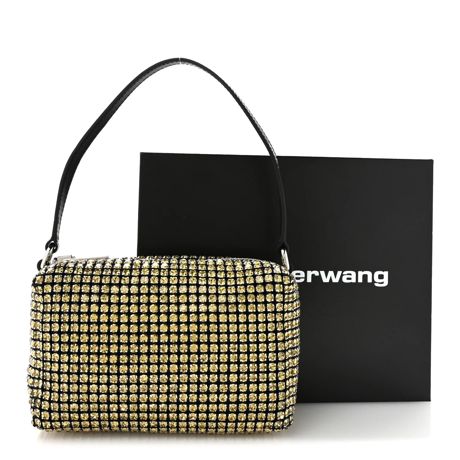 Mesh Crystal Rhinestone Mini Heiress Pouch Porcelain - Top Club