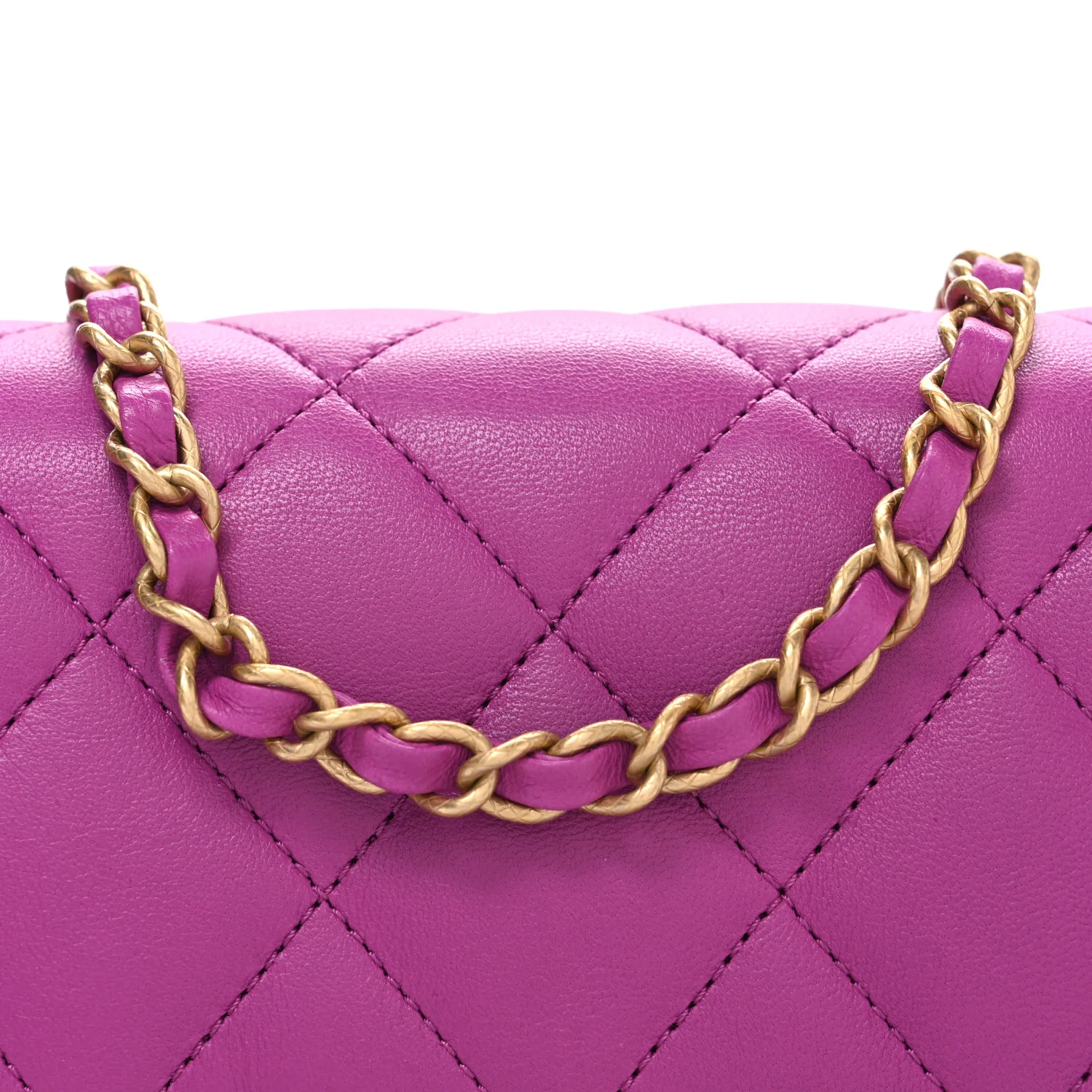 Lambskin Quilted CC Small Dynasty Flap Purple - Top Club