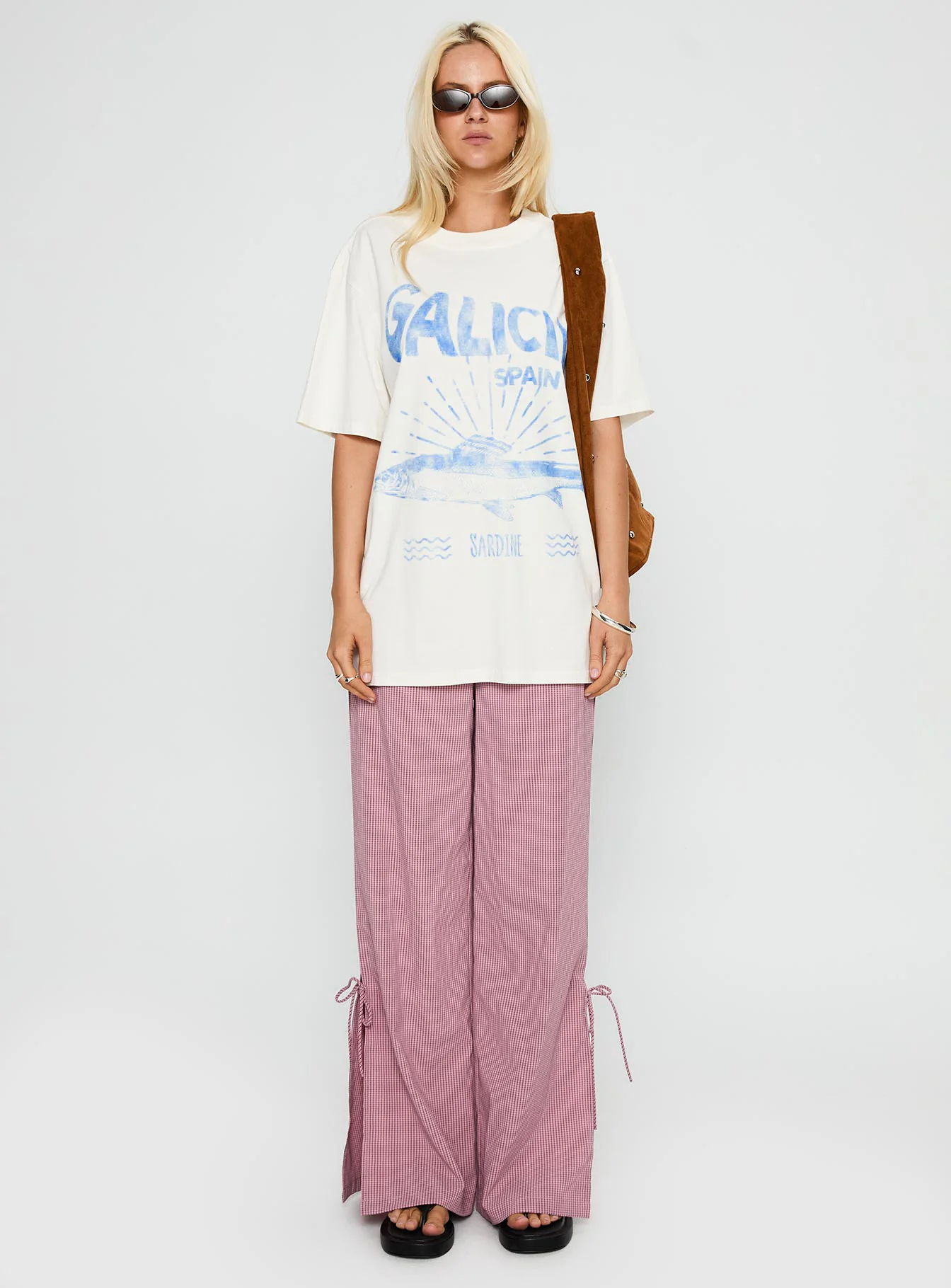 Jinxie Tie Side Pants Pink Gingham