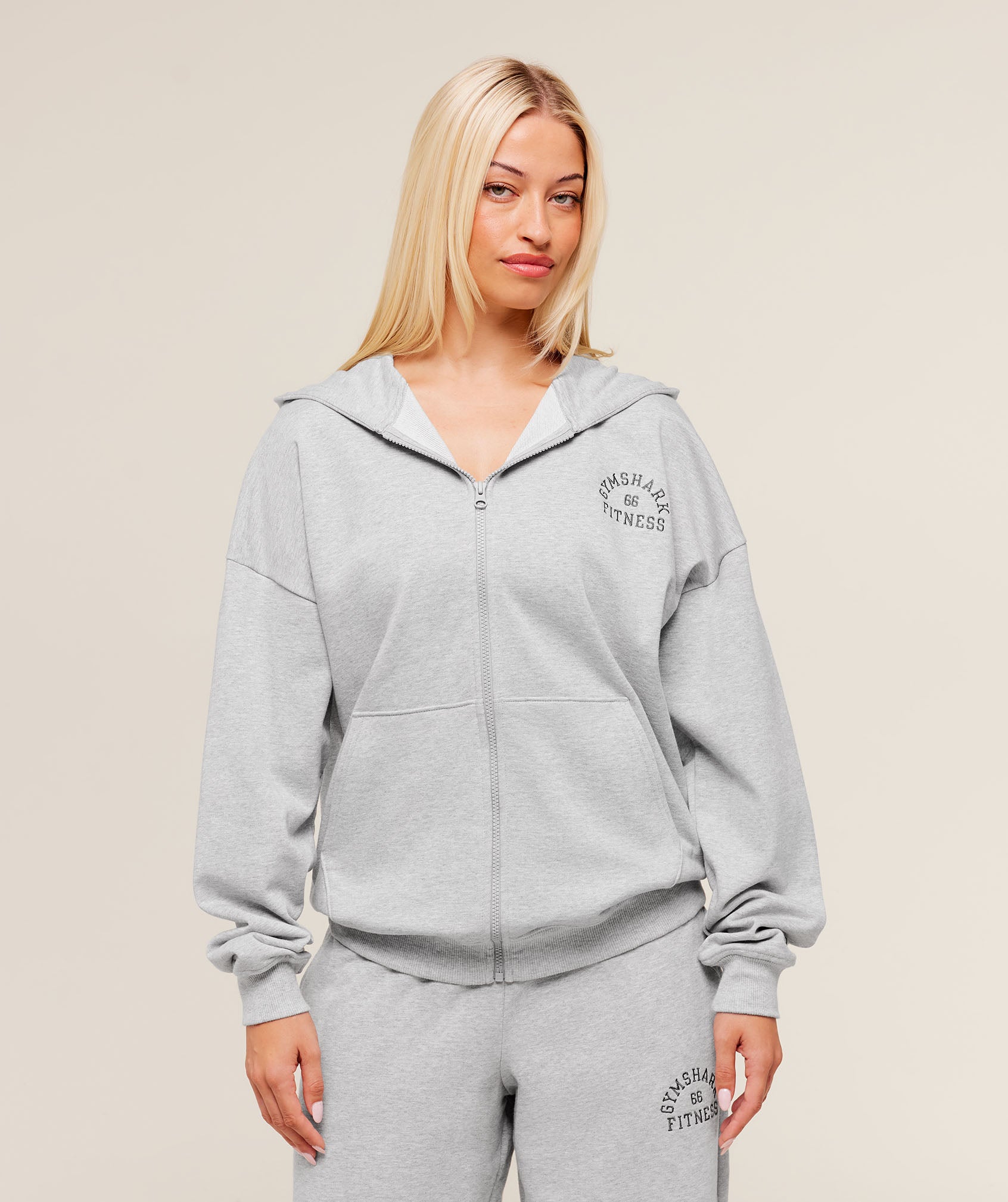 COACH Fitness Embroidered Graphic Zip Up Hoodie