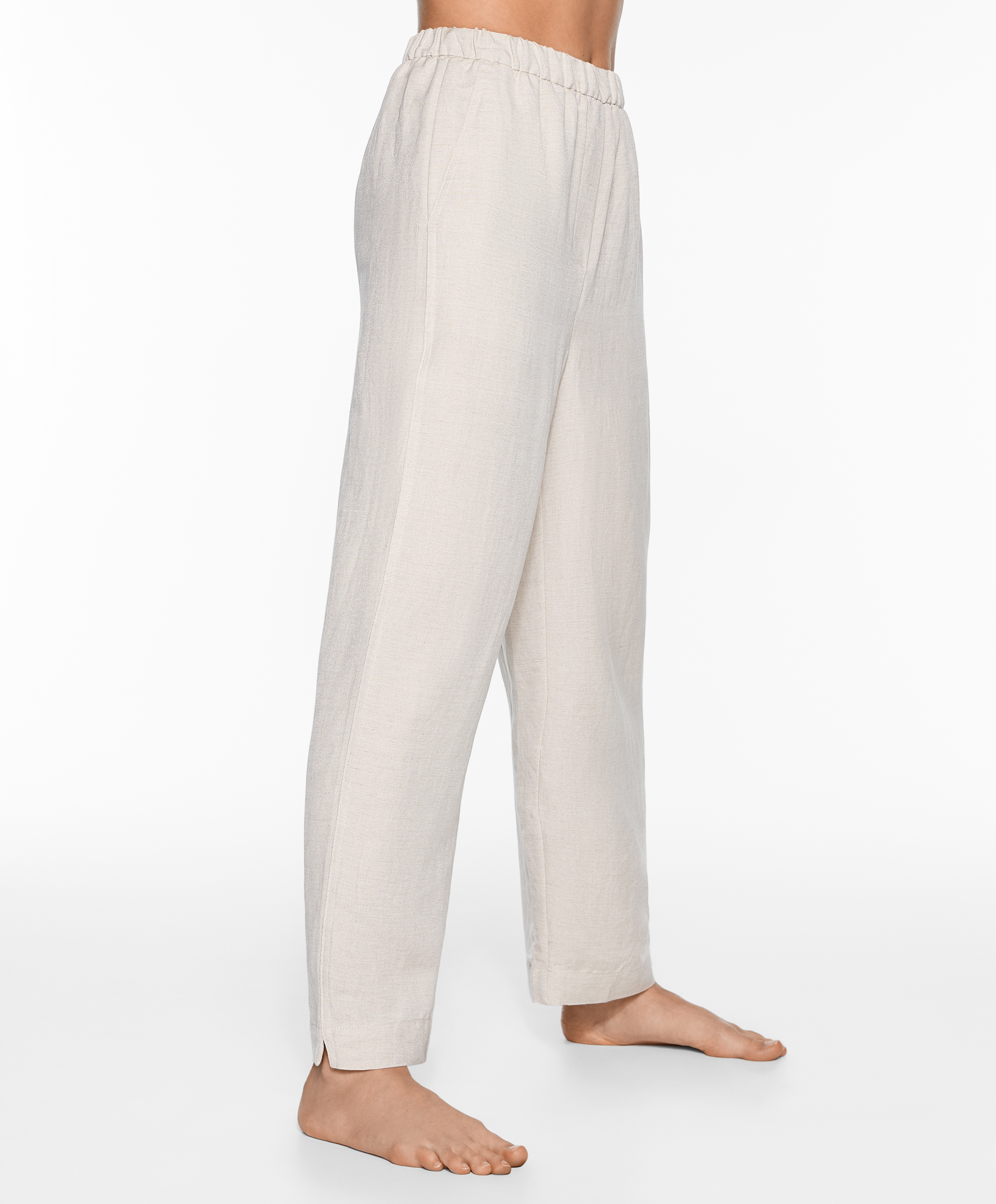 OYSHO Slim-fit trousers with linen