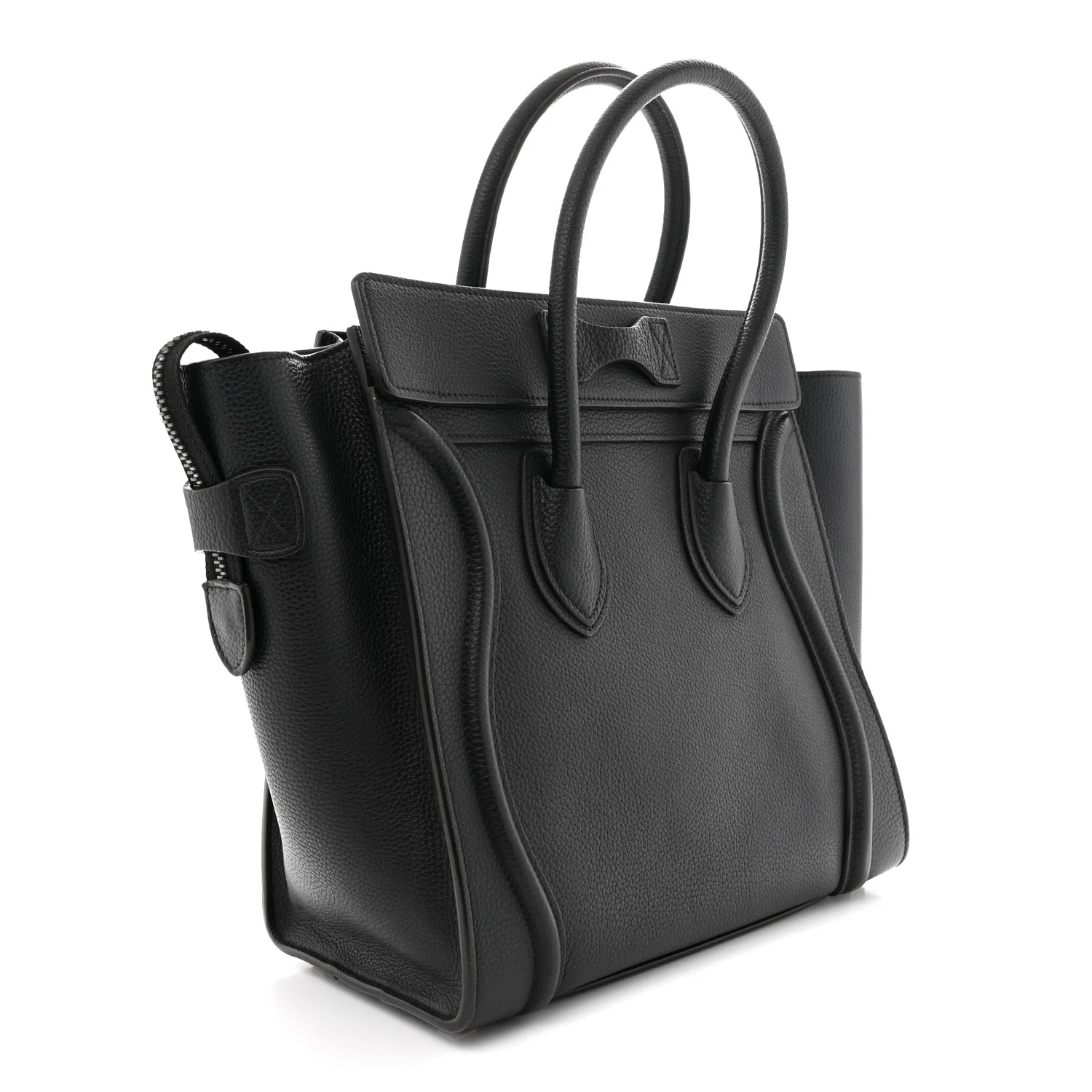 Drummed Calfskin Micro Luggage Black - Top Club