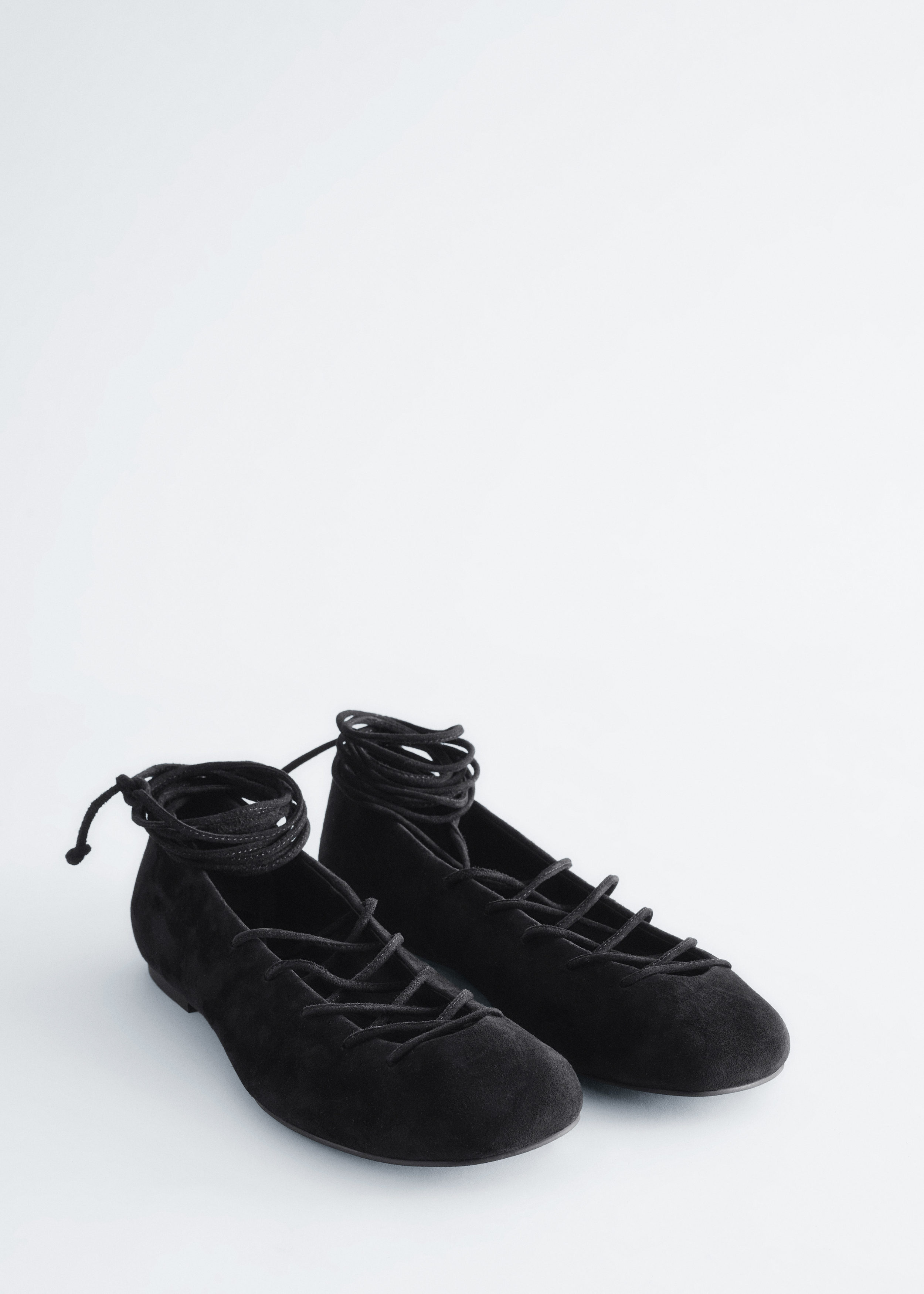 & Other Stories LACE-UP LEATHER BALLERINAS
