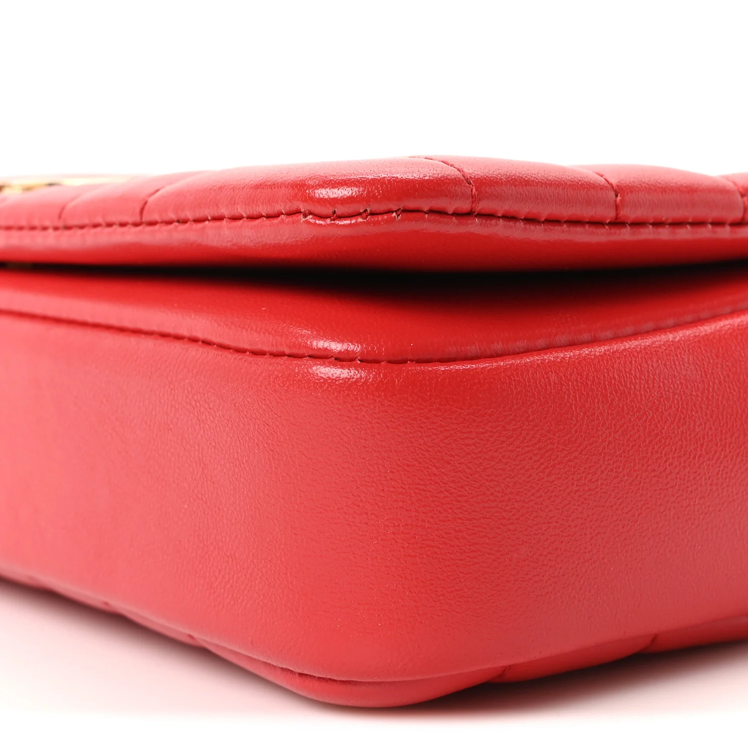 Lambskin Quilted Mini Lola Bag Bright Red - Top Club