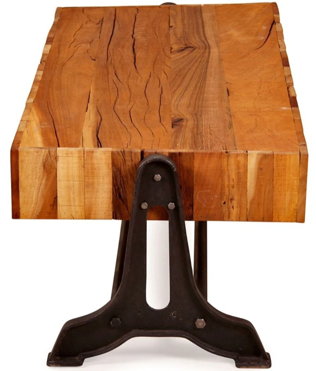 Country house style coffee table natural color / black 120 x 60 x H. 46 cm - living room furniture