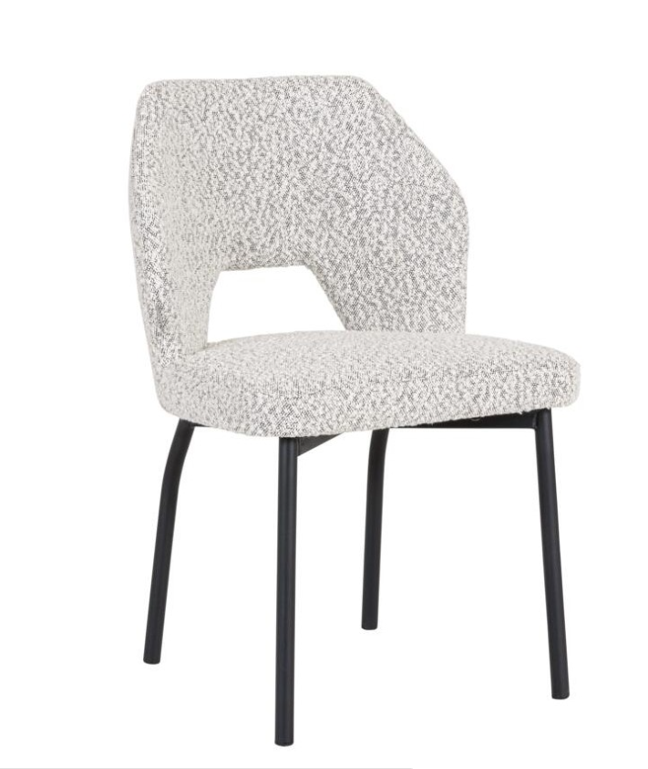 Eetkamerstoel Bo lichtgrijs bouclé