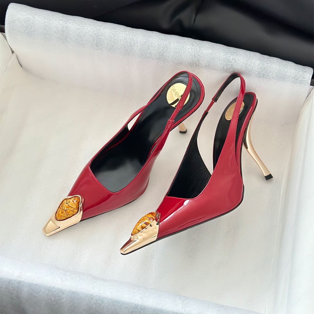 YSL Loulou Slingback Pumps in Patent Leather - Top Club