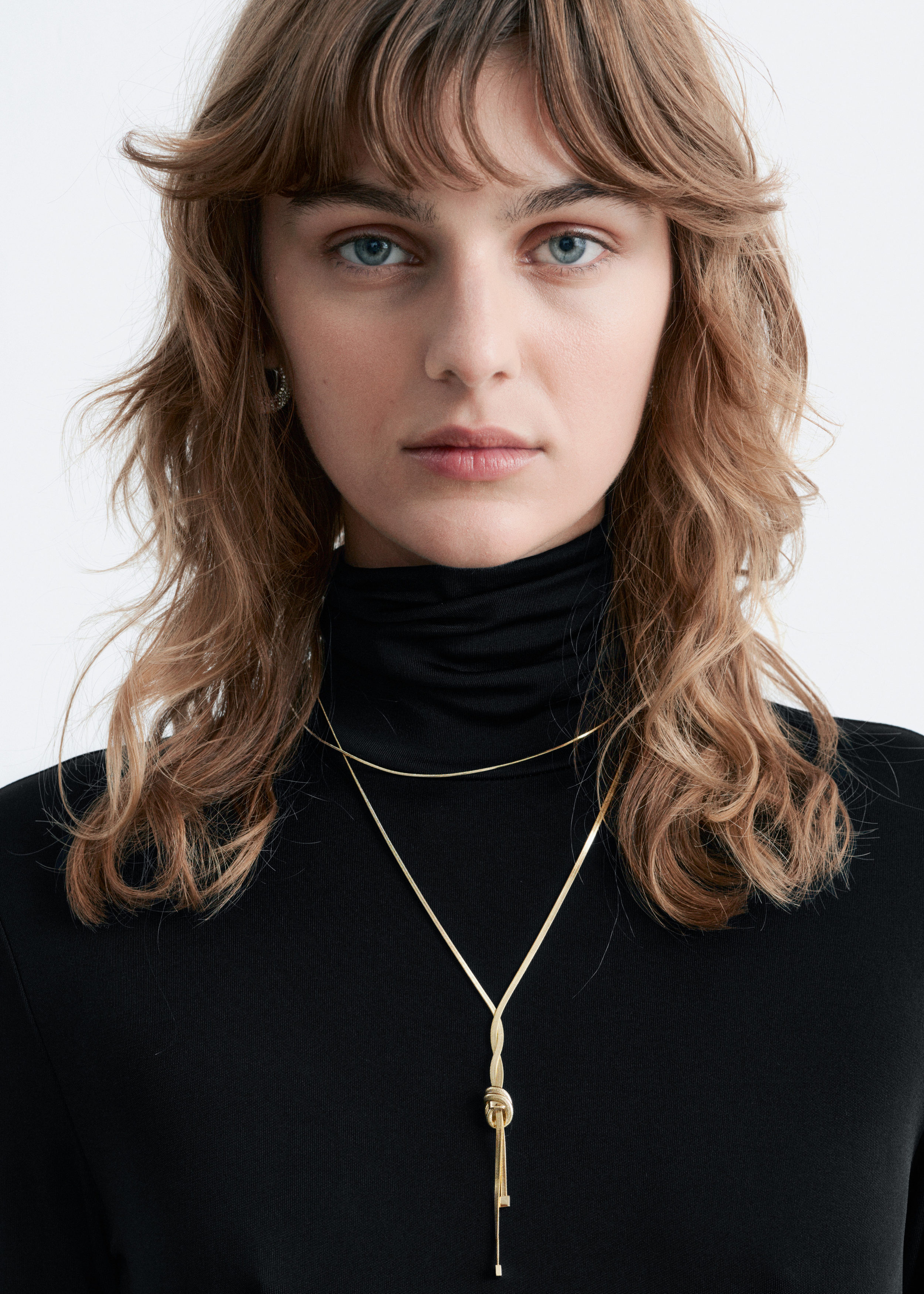 & Other Stories TIE-DETAIL TURTLENECK MIDI DRESS