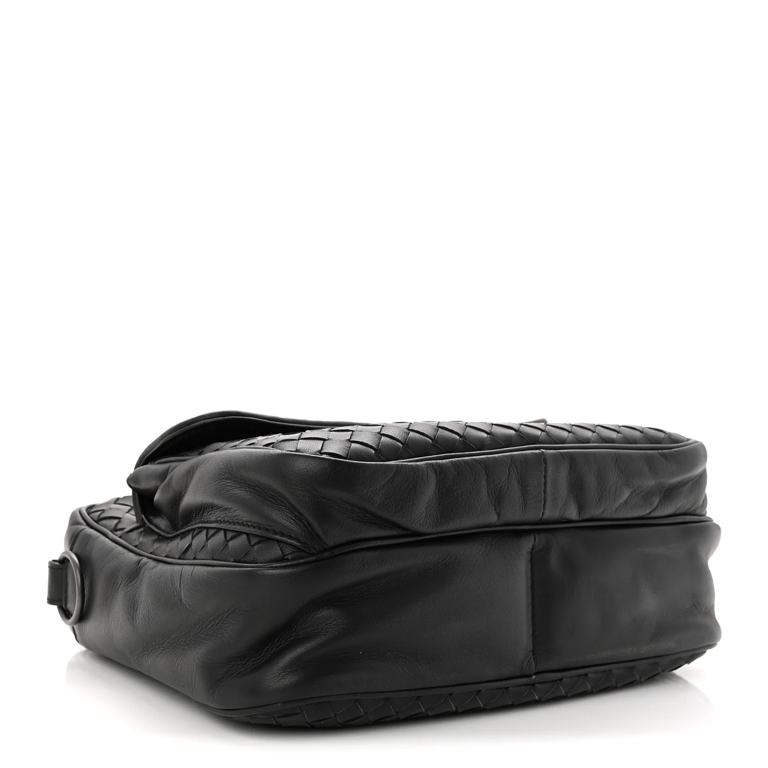 Nappa Intrecciato Messenger Bag Black - Top Club