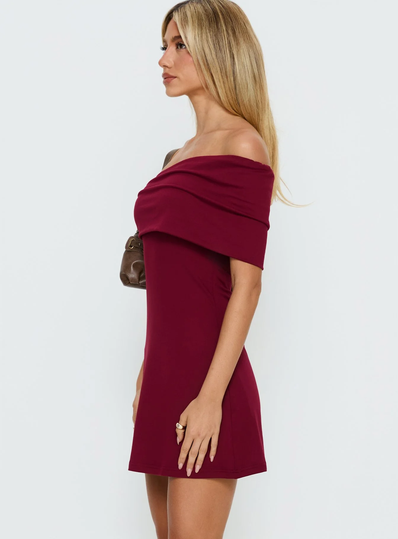 Laurencia One Shoulder Mini Dress Cherry