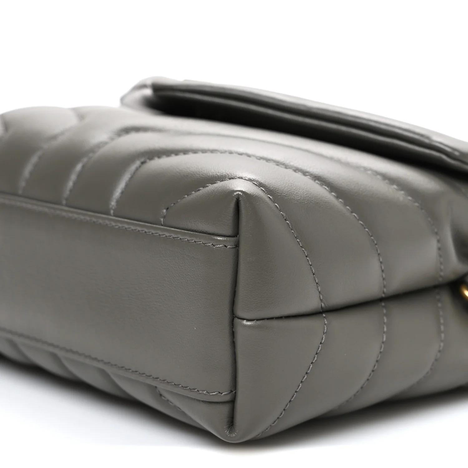 Calfskin Y Quilted Monogram Toy Loulou Crossbody Bag Grey Kaki - Top Club
