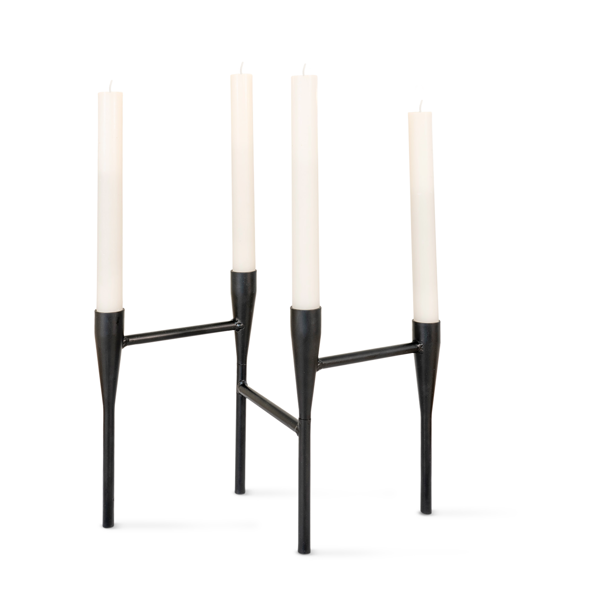 Kandelaar Indy metaal - set van 4 Indy metalen kandelaar zwart - 4 stuks