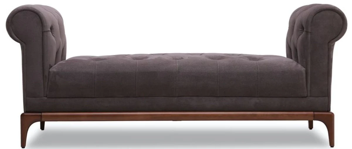 Luxury Chesterfield bench purple / brown 175 x 58 x H. 67 cm - Modern upholstered solid wood bench with elegant velvet fabric - Luxury quality