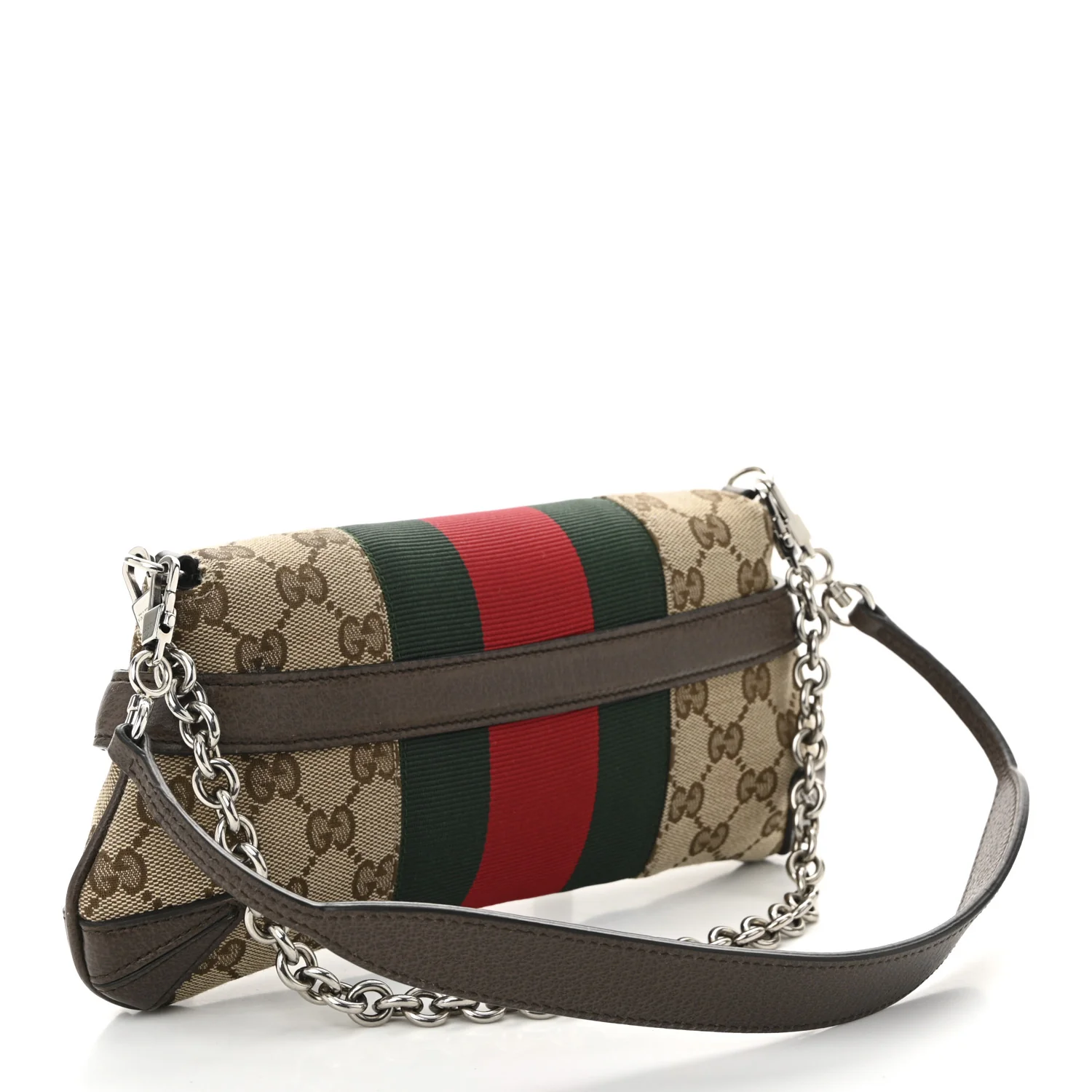 Monogram Textured Dollar Calfskin Heavy Grosgrain Web Medium Maxi Horsebit Chain Shoulder Bag Beige Ebony New Acero - Top Club