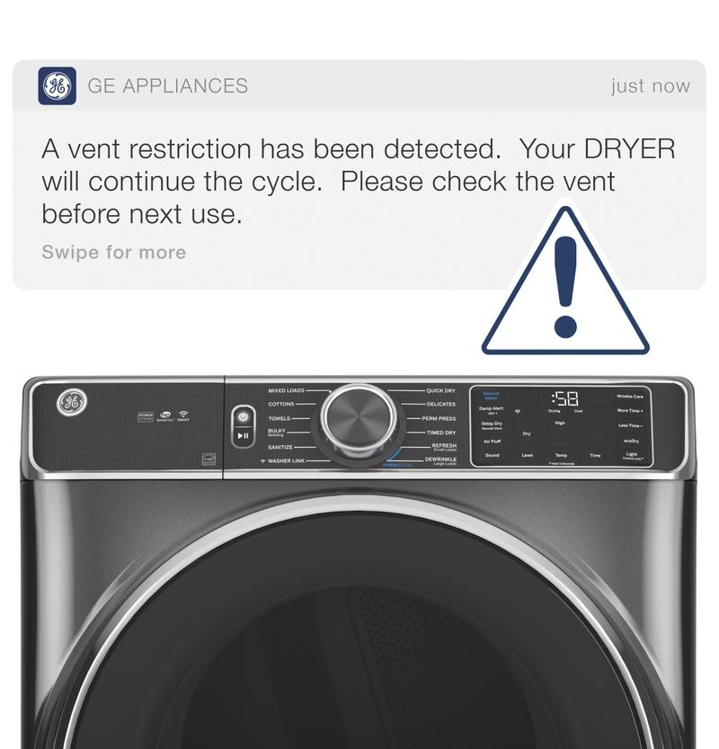 GE ENERGY STAR 7.8 cu. ft. Kapazität Smart Front Load Electric Dryer mit Dampf und Sanitize Cycle