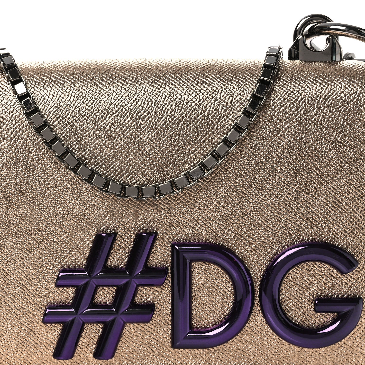 Metallic Calfskin DG Girls Millennials Crossbody Bag Gold - Top Club