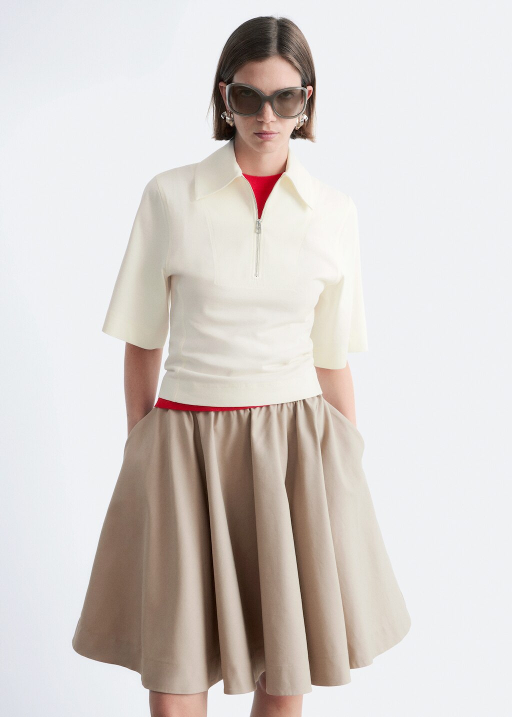 & Other Stories HALF-ZIP POLO TOP