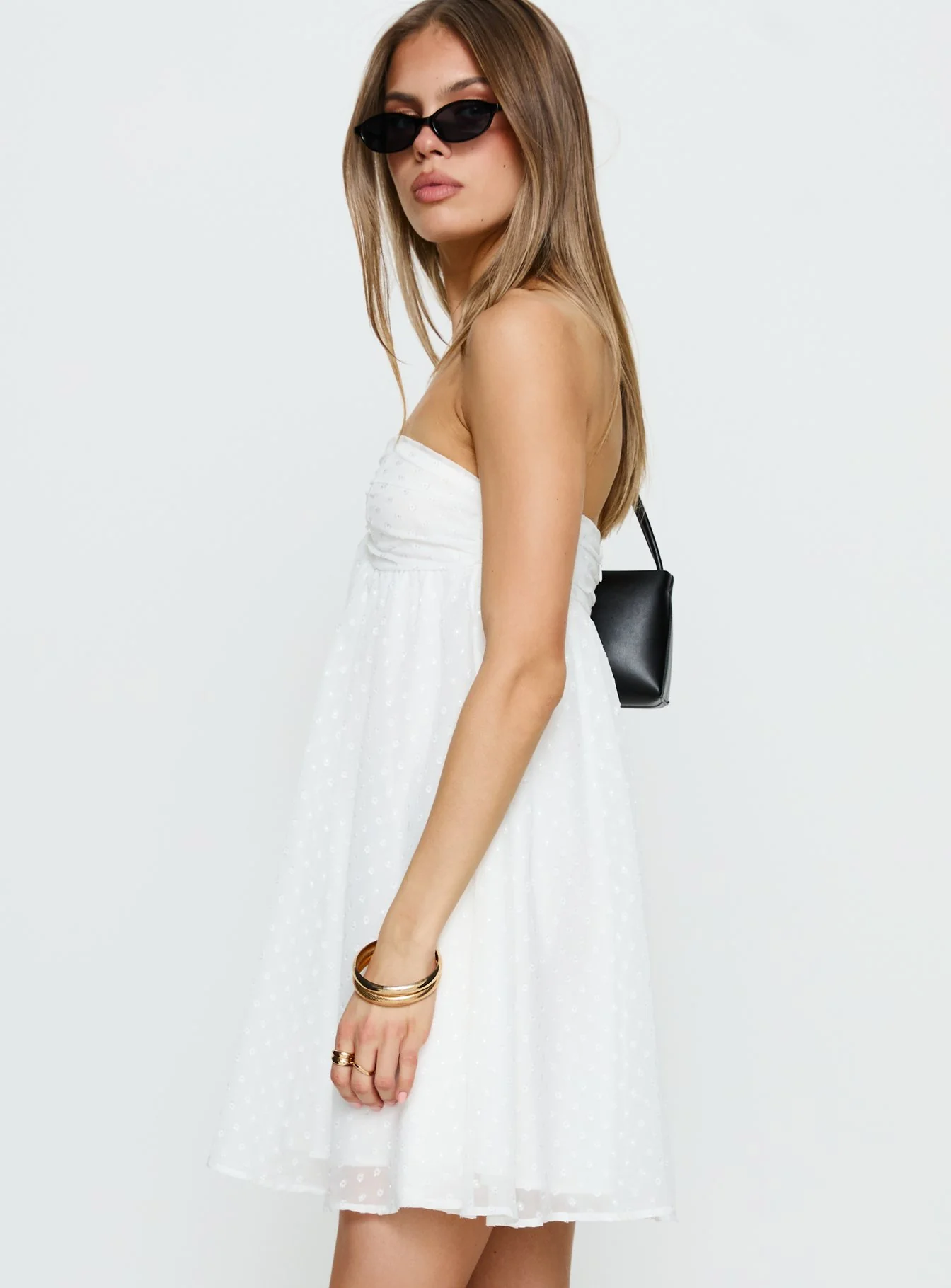 Kaimilla Strapless Sweetheart Mini Dress White