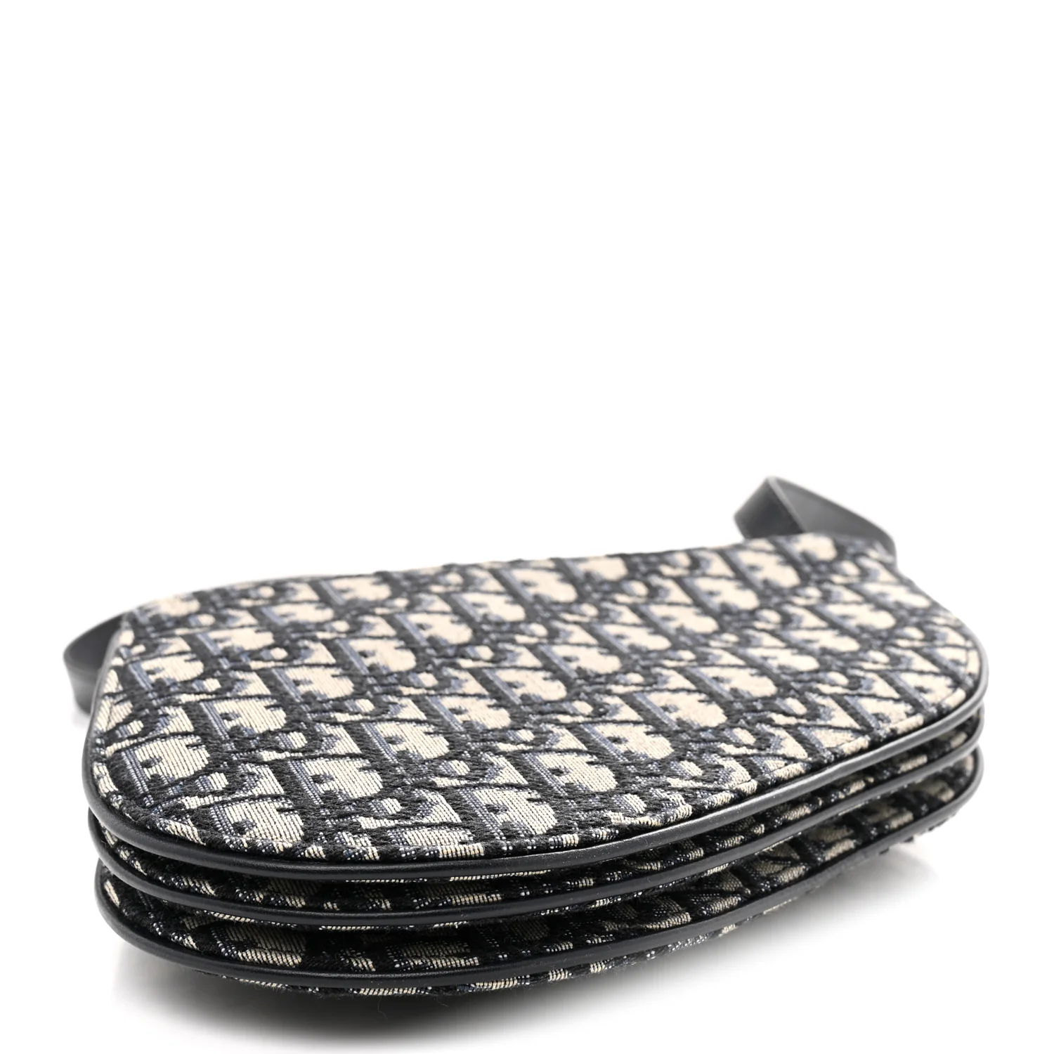 Oblique Saddle Pouch With Strap Navy Blue - Top Club