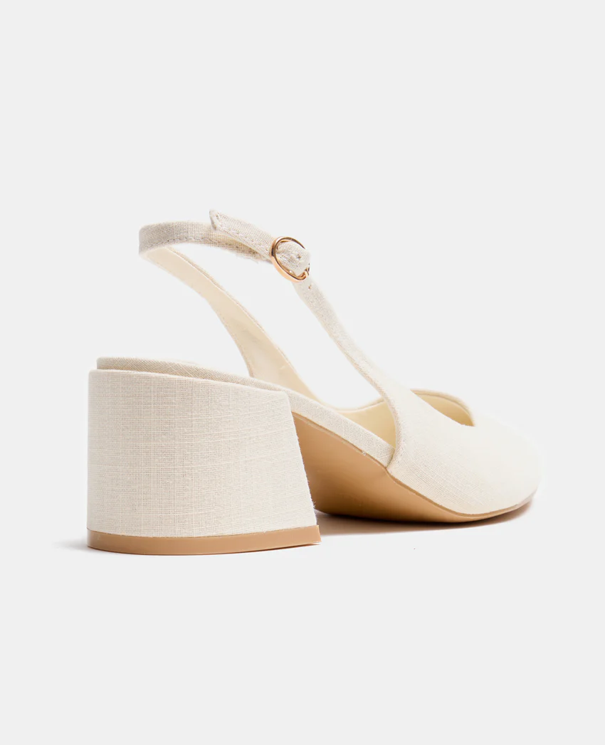 Pimkie Sandales tissu avec bouts pointus et talons bloc