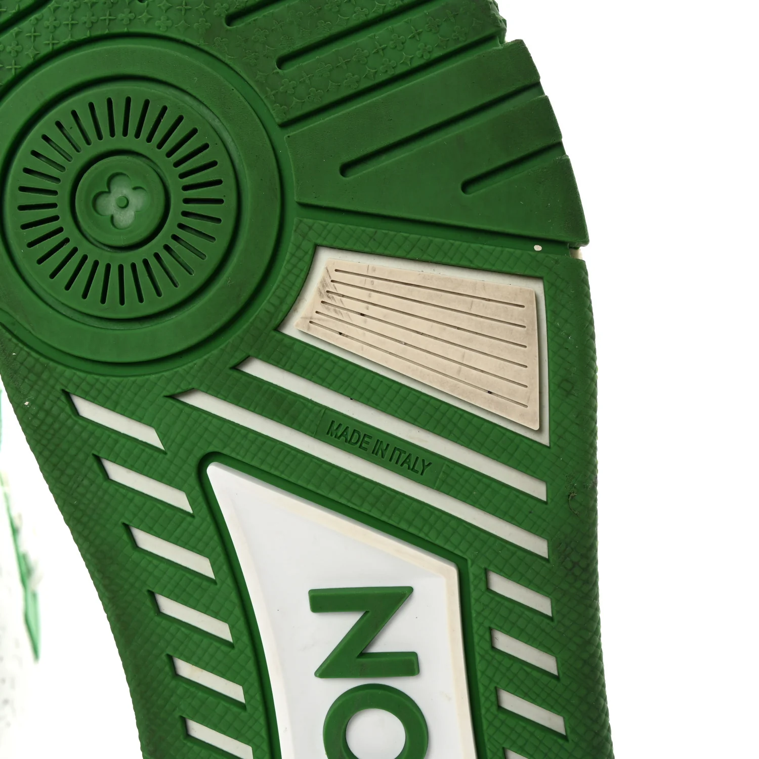 Calfskin Monogram Mens LV Trainer Sneakers 8 Green - Top Club