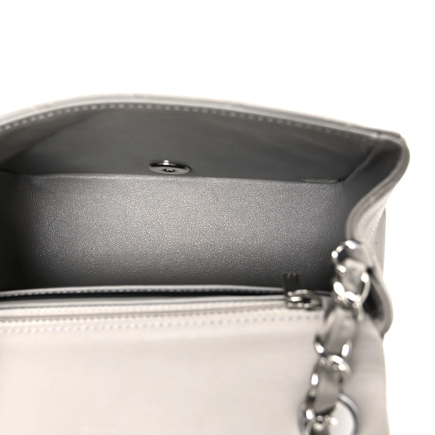 Lambskin Quilted Mini Square Flap Grey - Top Club