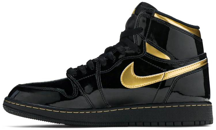 Air Jordan 1 Retro High OG GS  Black Metallic Gold  575441-032 - Sneaker Replica Workshop