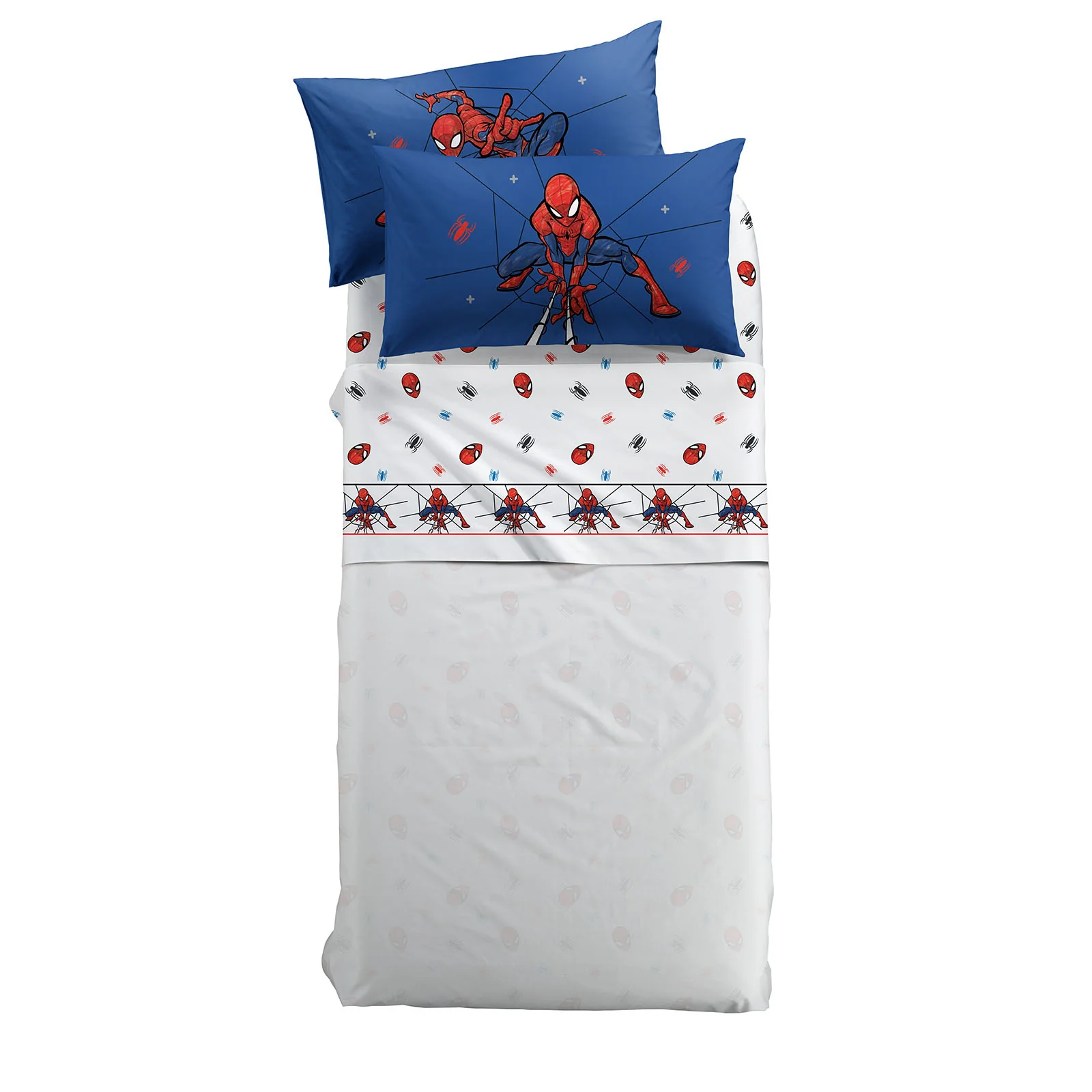 Complete cotton sheet spiderman spidey square and half unique marvel