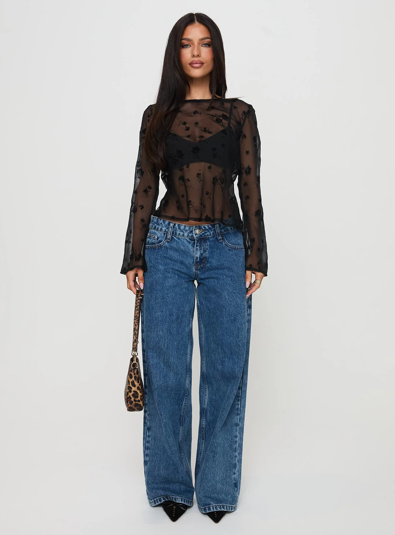 Broken Clocks Long Sleeve Top Black