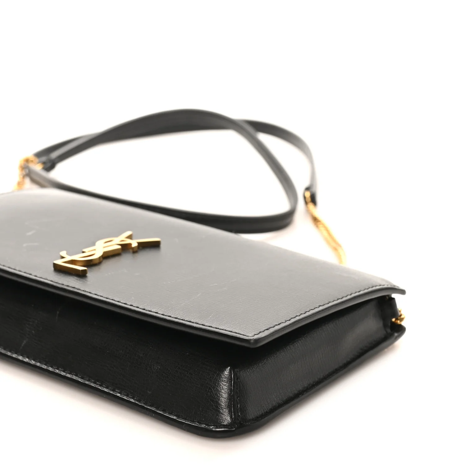 Smooth Calfskin Monogram Phone Holder Crossbody Black - Top Club