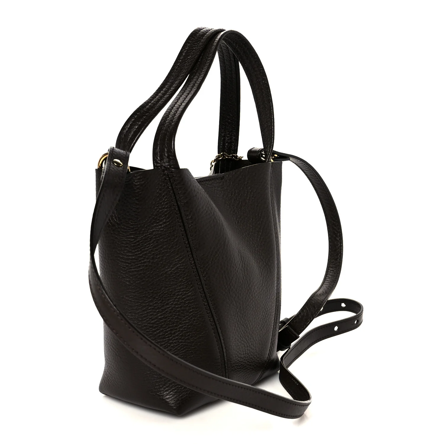 Grained Calfskin Small Spin Tote Kohl Brown - Top Club
