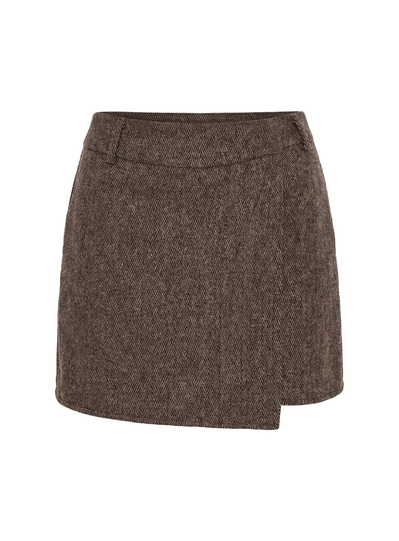 Adelyne Tweed Mini Skirt Brown