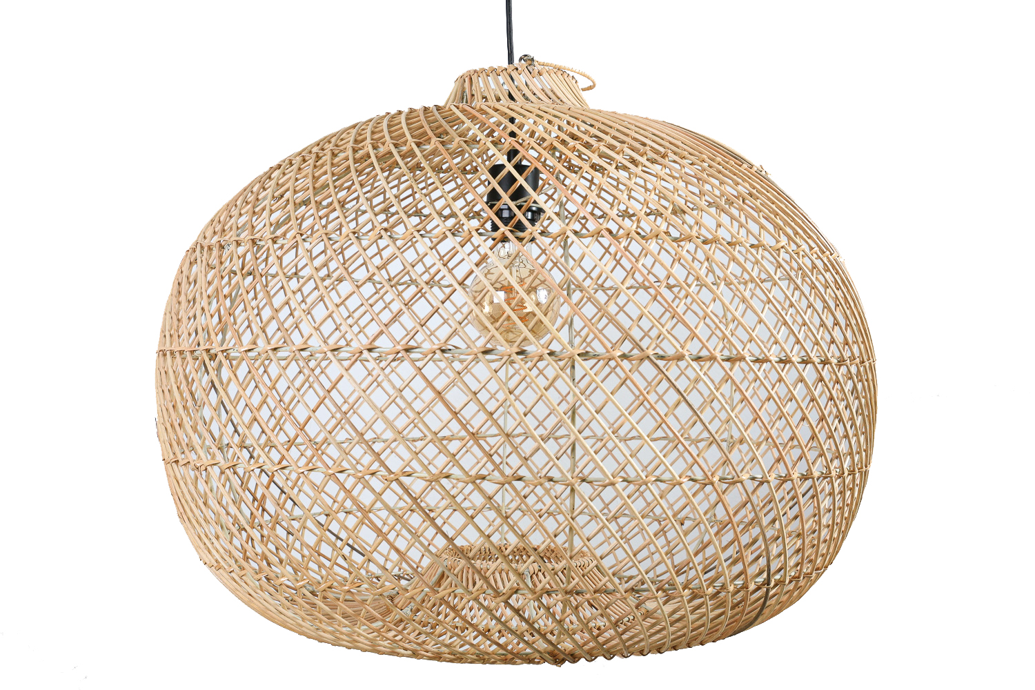 Hanglamp Ufo naturel rotan 40x30 cm