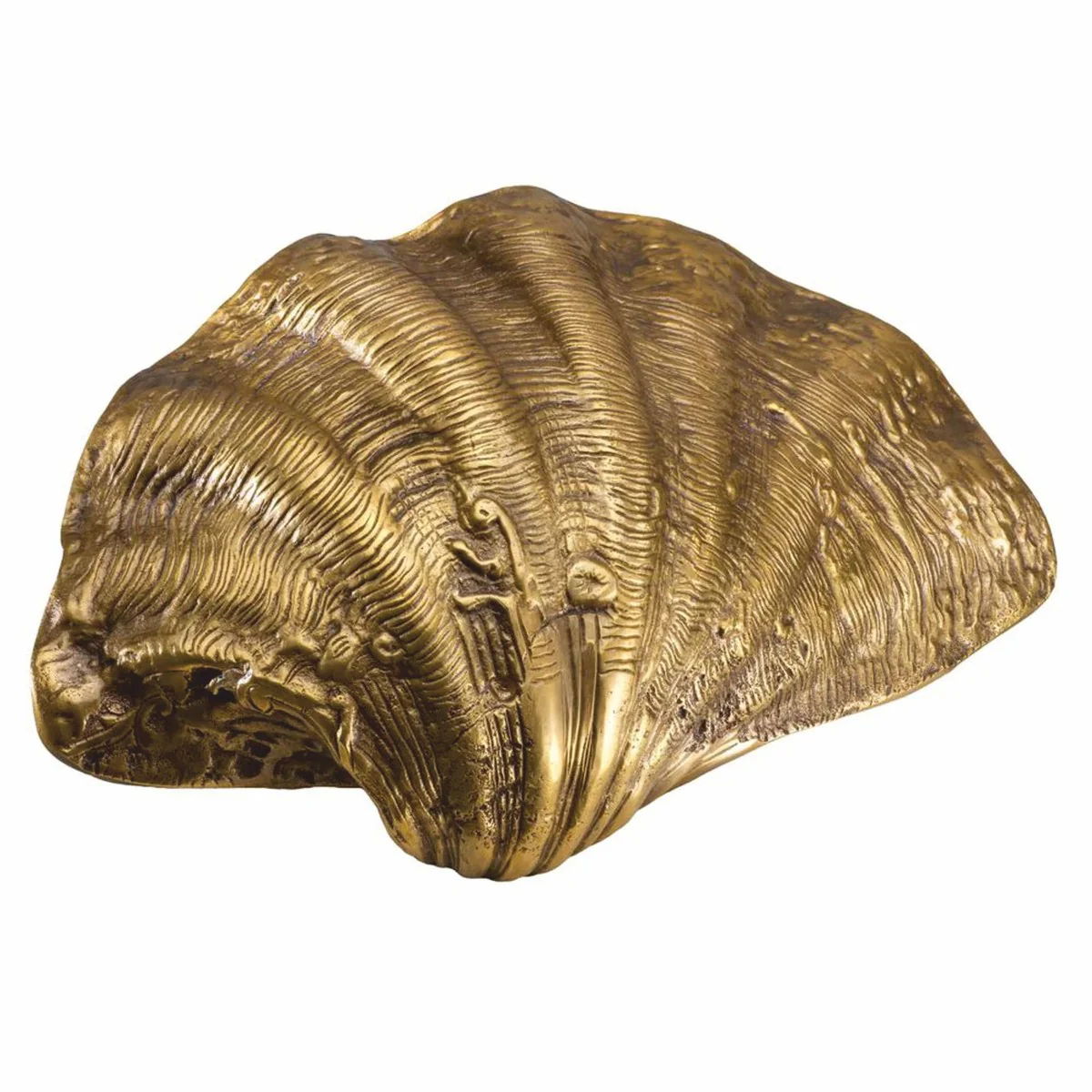 Luxury decorative object in shell shape vintage brass 32 cm - decorative accessories