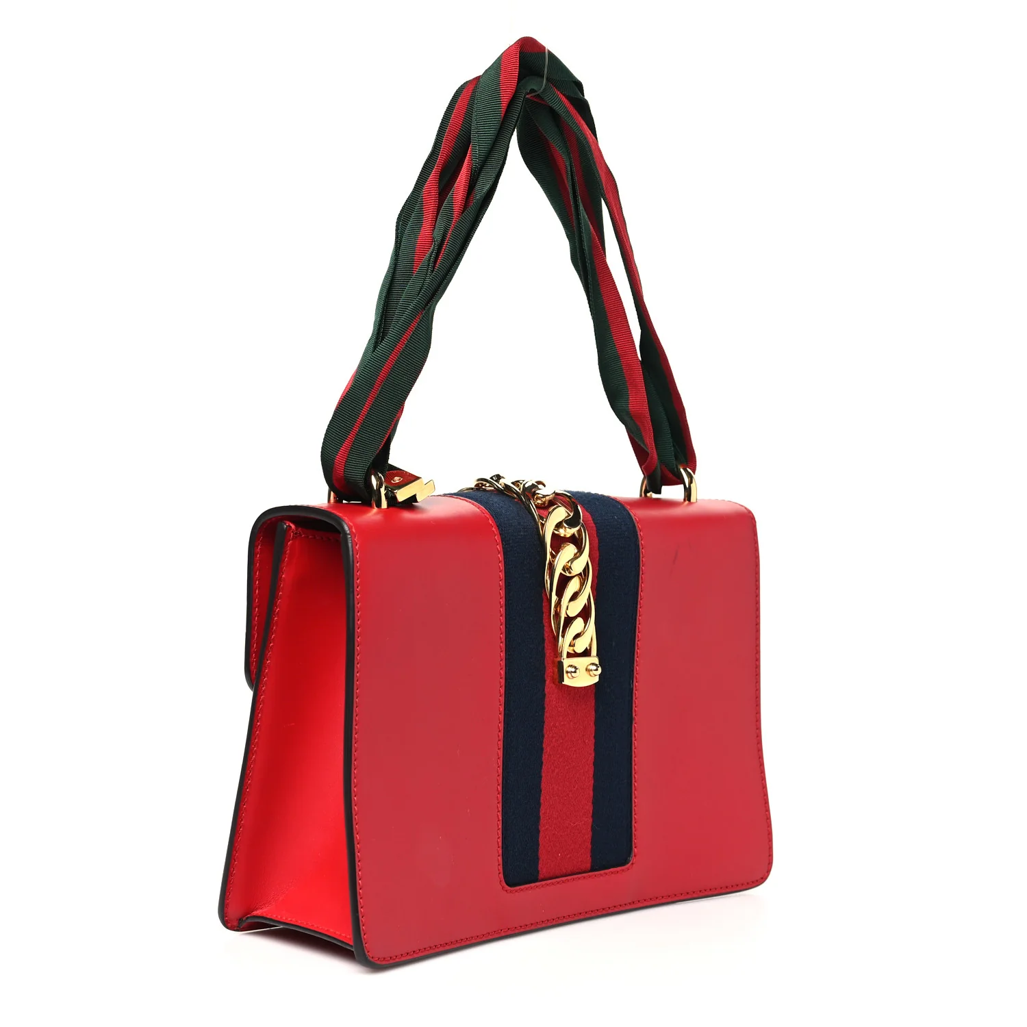 Calfskin Small Sylvie Shoulder Bag Hibiscus Red - Top Club
