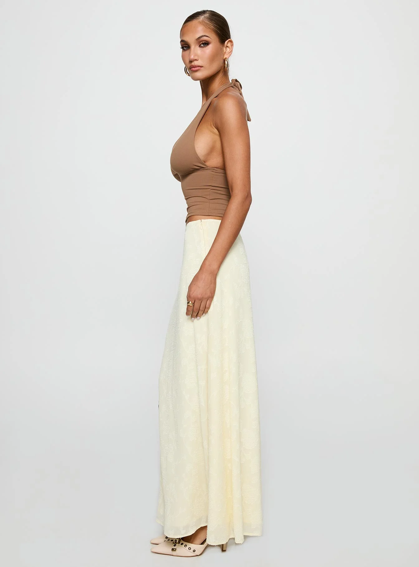 Su Casa Low Waist Maxi Skirt Yellow