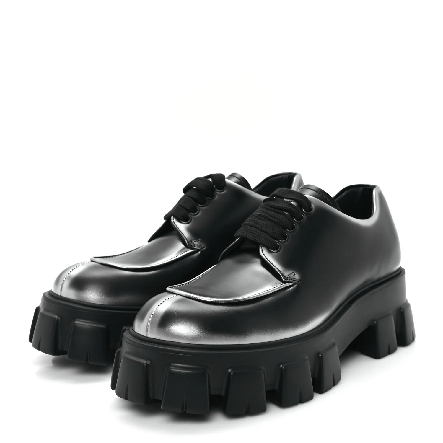 Spazzolato Rois Sfumato Monolith 55mm Derby Loafers 5.5 Black Argento - Top Club