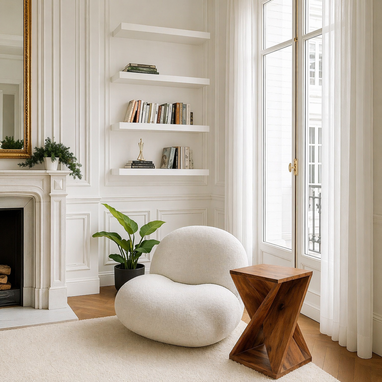 Cinamon - Gedraaide mangohouten salontafel 56cm