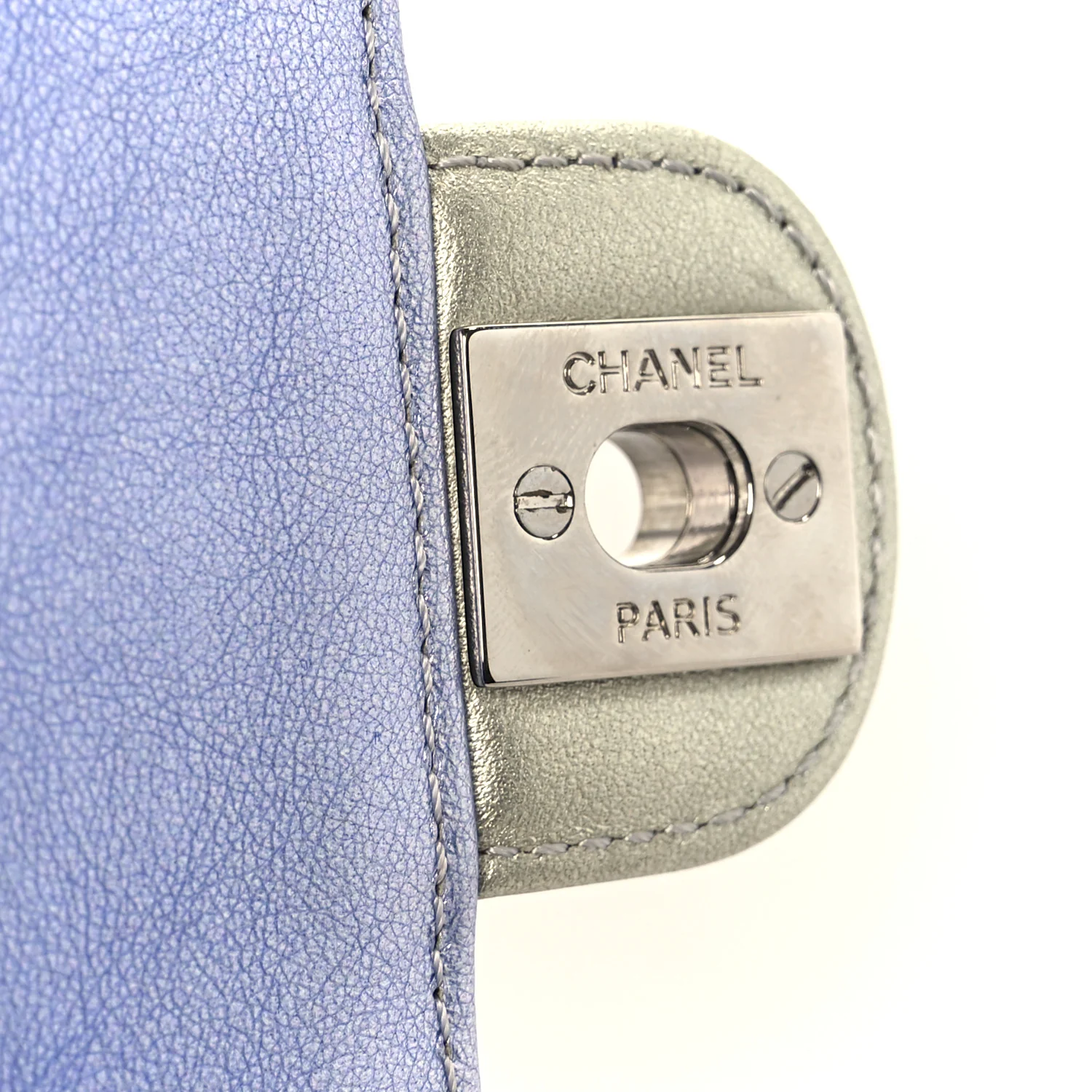 Gradient Metallic Calfskin Quilted Clutch Silver Blue Yellow Purple - Top Club